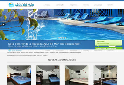 Site desenvolvido para Pousada Azul do Mar
