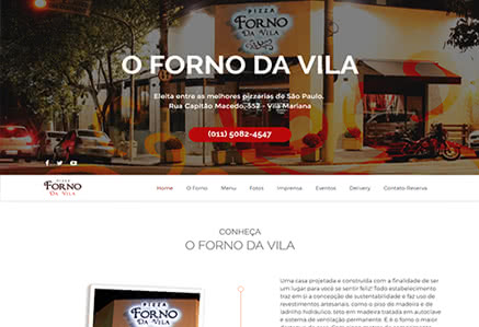 Site desenvolvido para O Forno da Vila