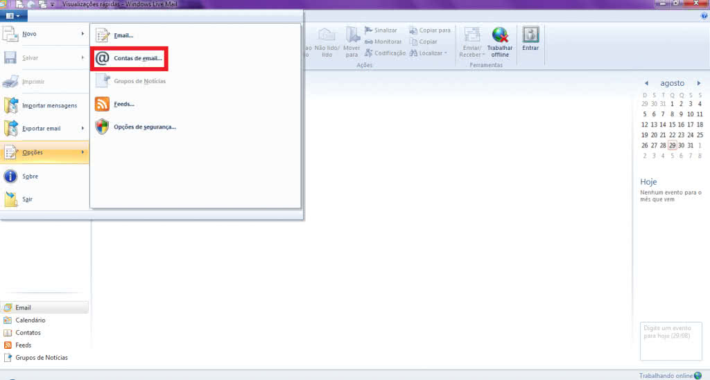 Como configurar o Windows Live Mail