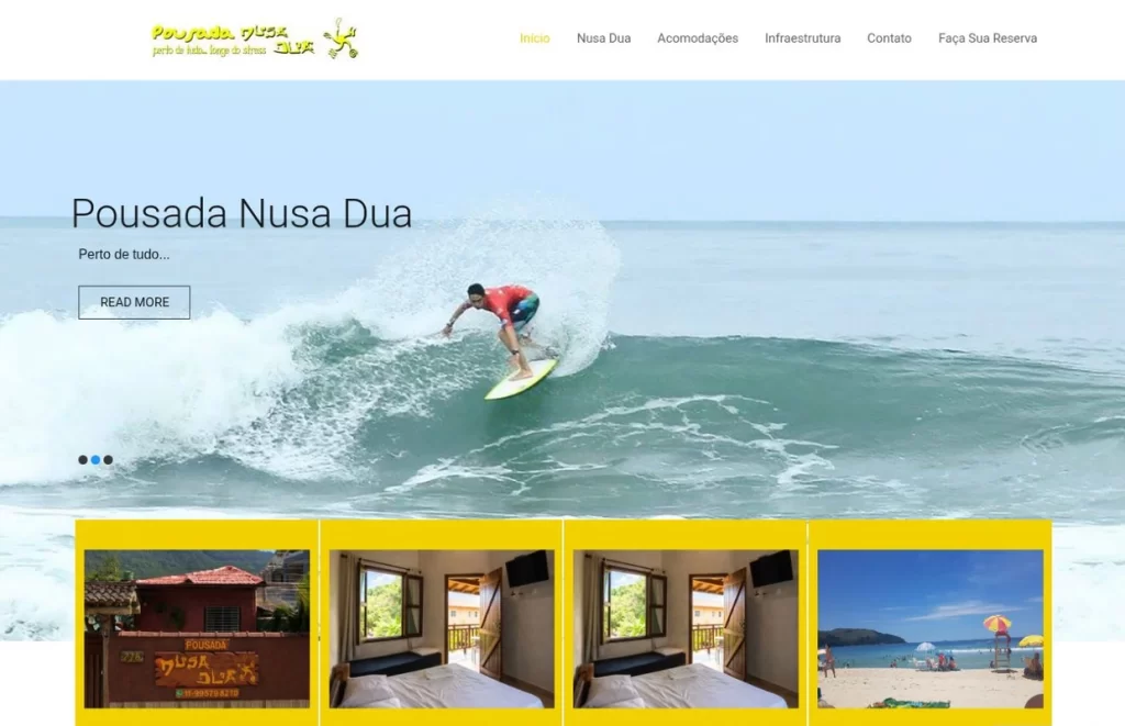 Site desenvolvido para Pousada Nusa Dua